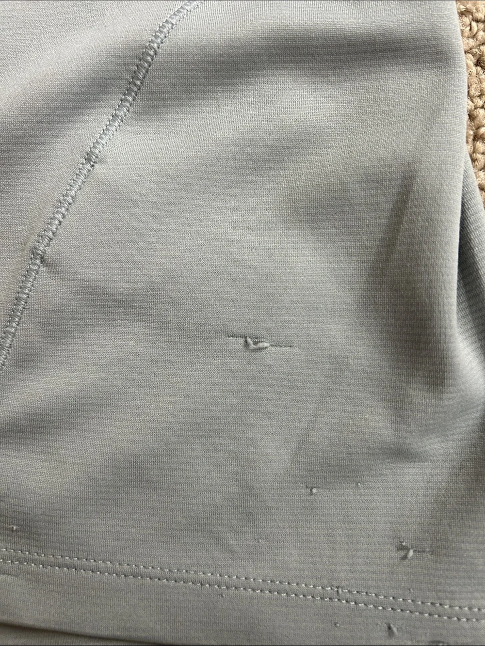 Men’s The North Face Gray Pullover 1/4 Zip with Black Panel and Orange Zipper, L